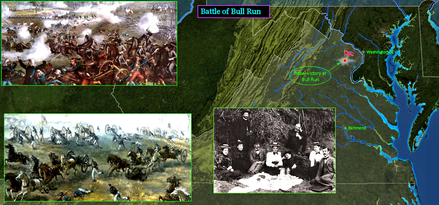 Battle of Bull Run, 1861 map